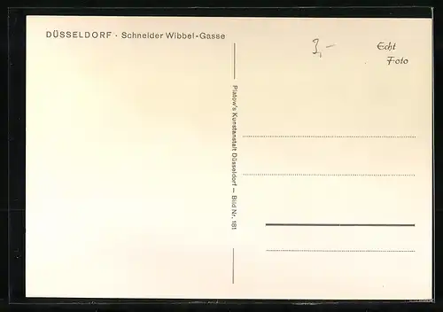 AK Düsseldorf, Strasse Schneider Wibbel-Gasse mit Cafe