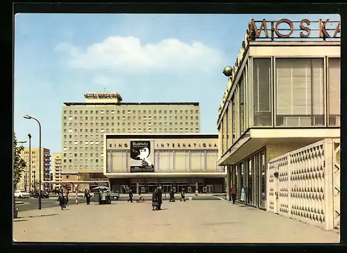 AK Berlin, Hotel Berolina und Kino International in der Karl-Marx-Allee