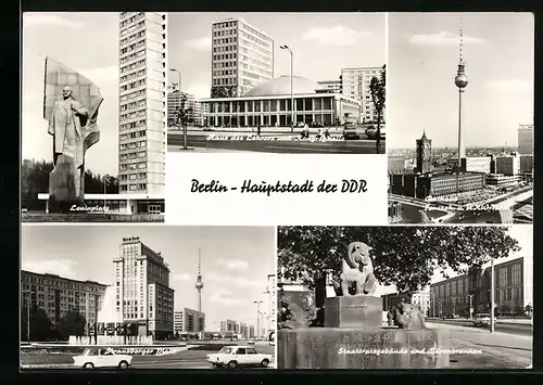 AK Berlin, Leninplatz, Haus des Lehrers, Rathaus und Fernsehturm