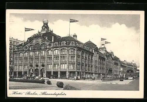 AK Berlin, Alexanderplatz, Ansicht vom Hertie-Kaufhaus