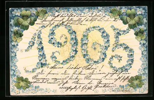 AK Jahreszahl 1905 aus Vergissmeinnicht