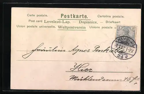 AK Jahreszahl 1902 mit Kleeblatt