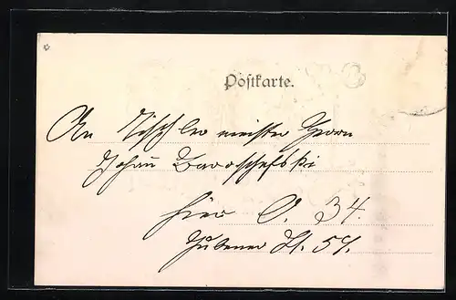 AK Jahreszahl 1902 mit Glücksschwein, Klee und Spruch Viel Glück im neuen Jahre