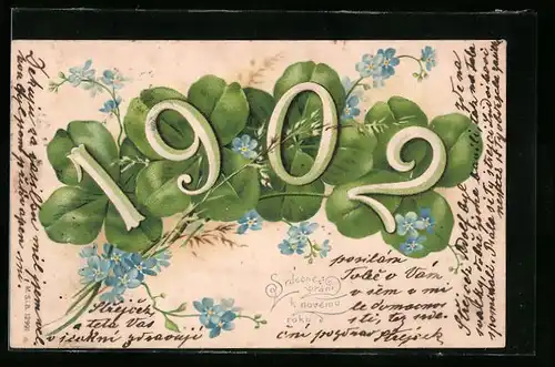 AK Jahreszahl 1902 auf Klee