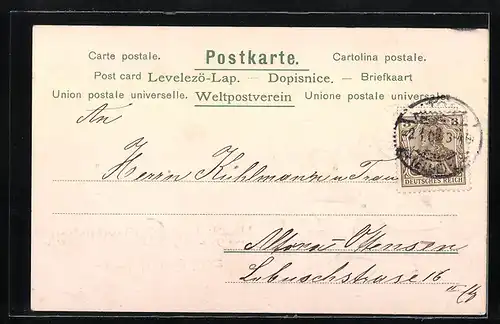 AK Jahreszahl 1903 mit Kleeblättern, Windmühle