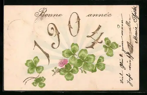 AK Jahreszahl 1904 mit Kleeblättern