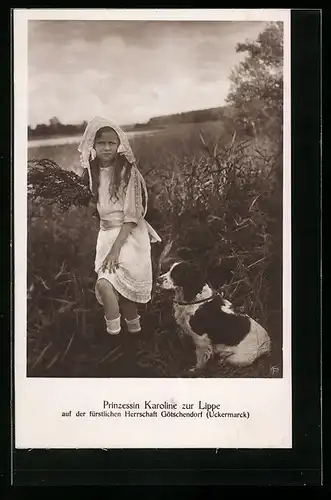 AK Prinzessin Karoline zur Lippe auf der fürstlichen Herrschaft Götschendorf