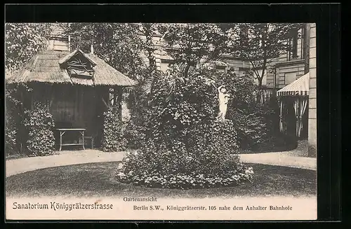 AK Berlin, Sanatorium Königgrätzerstrasse, Gartenansicht