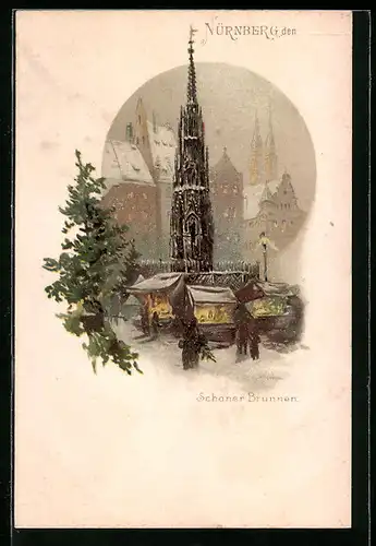 Lithographie Nürnberg, Schöner Brunnen