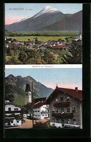 AK Nussdorf a. Inn, Ortsansicht mit Heuberg