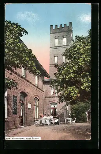 AK Bruhnskoppel i. Holst. Schweiz, Hotel Bruhnskoppel mit Turm