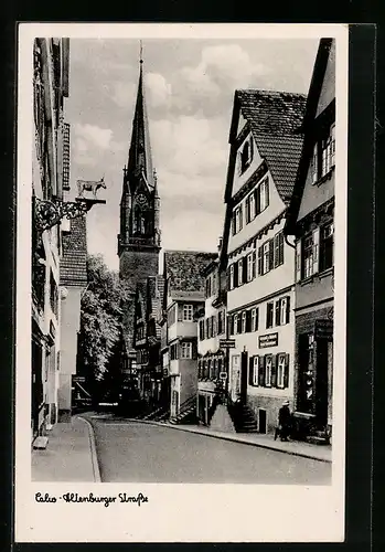 AK Calw, Blick in die Kaltenburger Strasse