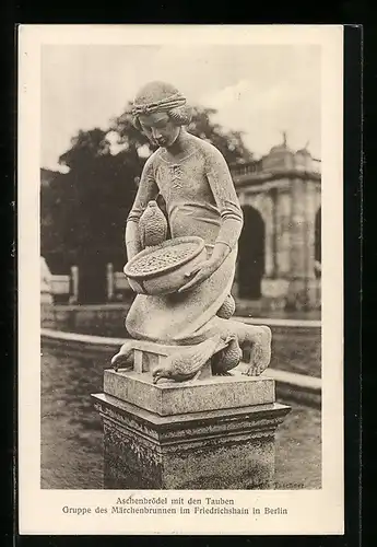 AK Berlin, Märchenbrunnen im Friedrichshain, Aschenbrödel