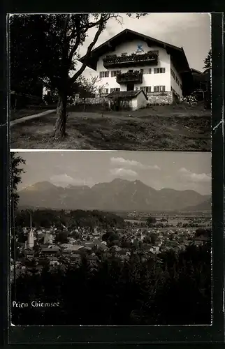 AK Prien /Chiemsee, Haus vom Garten gesehen, Panorama