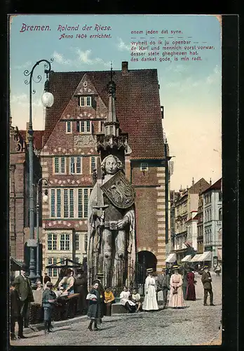 AK Bremen, Standbild Roland der Riese