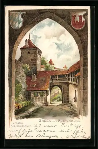 Künstler-AK Rothenburg, Unteres Koboltzellerthor