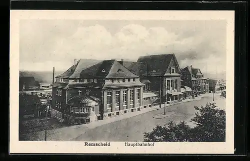 AK Remscheid, Hauptbahnhof aus der Vogelschau