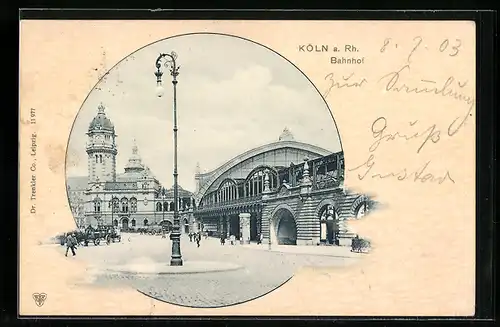 AK Köln a. Rh., Blick zum Bahnhof
