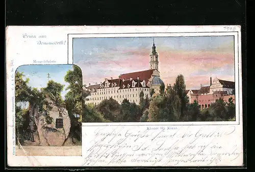 AK Donauwörth, Kloster Hl. Kreuz, Mangoldfelsen