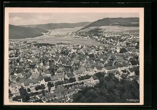 AK Tuttlingen, Ortsansicht mit Fernblick aus der Vogelschau