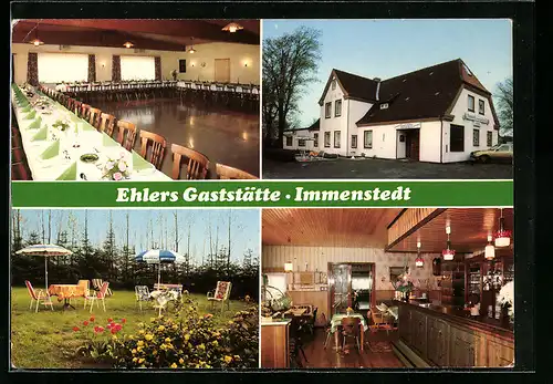 AK Immenstedt /Nordfriesland, Ehlers Gaststätte mit Saal und Garten
