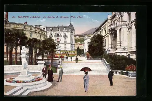 AK Monte Carlo, La Statue de Berlioz