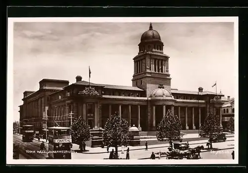 AK Johannesburg, Town Hall, Strassenbahn