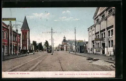 AK Pretoria, St. Andries Street, Strassenbahn