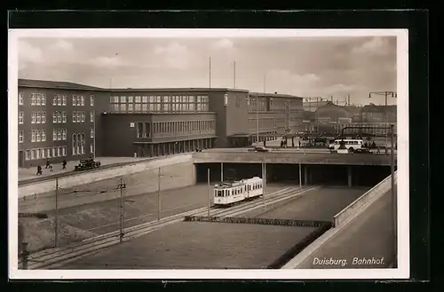 AK Duisburg, Blick zum Bahnhof