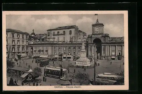 AK Napoli, Piazza Dante, Strassenbahn