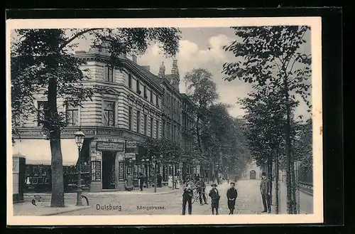 AK Duisburg, Königstrasse mit Geschäft Montel