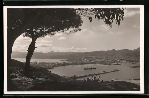 AK Ceuta, Gesamtansicht vom Berg aus