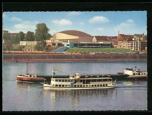 AK Bonn, Rheinpartie an der Beethovenhalle