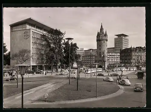 AK Frankfurt a. M., Eschenheimer Turm mit Hauptpost