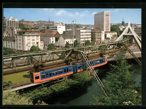 AK Wuppertal, Schwebebahn vor der Stadtmitte