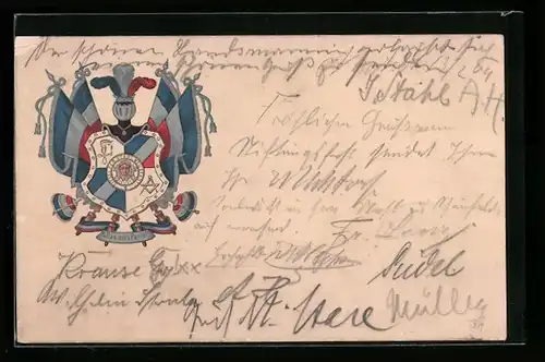 AK Studentenwappen Pallas sei`s Panier