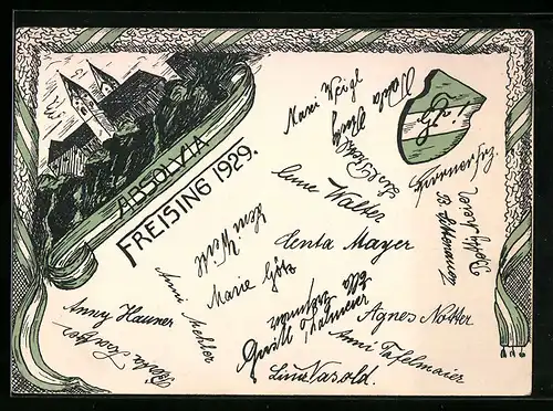 AK Freising, Absolvia 1929, Wappen, Kloster