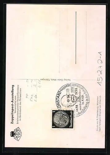 AK Konstanz, Zeppelinpost-Ausstellung 1038, Graf Zeppelin in Uniform