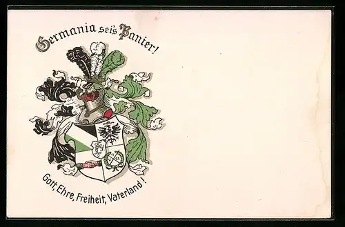 AK Studentenwappen der Burschenschaft Germania