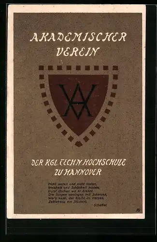 AK Hannover, Akademischer Verein der Kgl. Techn. Hochschule, Studentenwappen