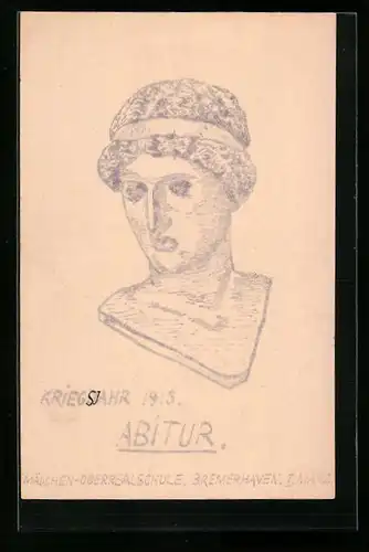 AK Bremerhaven, Absolvia Abitur 1915, Mädchen-Oberrealschule