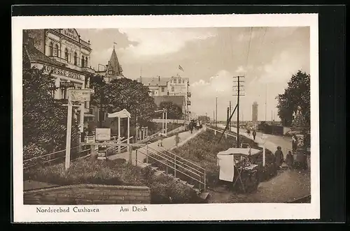 AK Cuxhaven /Nordsee, Am Deich, mit Nordsee-Hotel