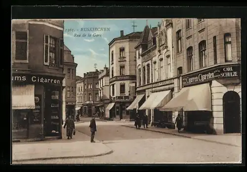 AK Euskirchen, Bahnhofstrasse mit Cigarrengeschäften