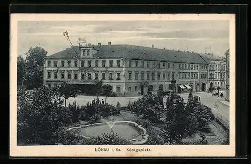 AK Löbau i. Sa., Partie am Königsplatz