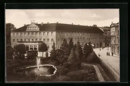 AK Löbau i. Sa., Partie am Hotel Wettiner Hof