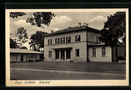 AK Lager-Lechfeld, Ansicht vom Bahnhof