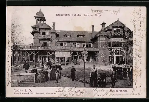 AK Löbau i. S., Restauration Honigbrunnen auf dem Löbauer Berge