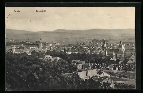 AK Fulda, Totalansicht mit Kirche