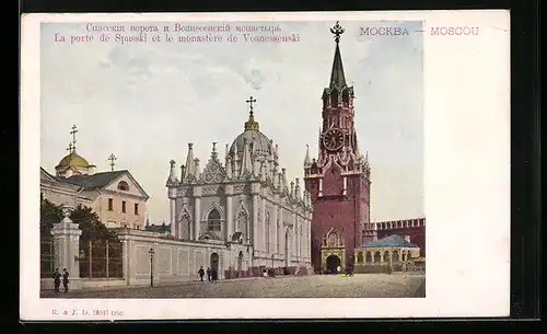 AK Moscou, La porte de Spasski et le monastère de Vosnessenski