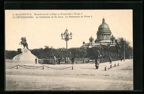 AK St.-Pétersbourg, La Cathédrale de St. Isaac, Le Monument de Pierre I.
